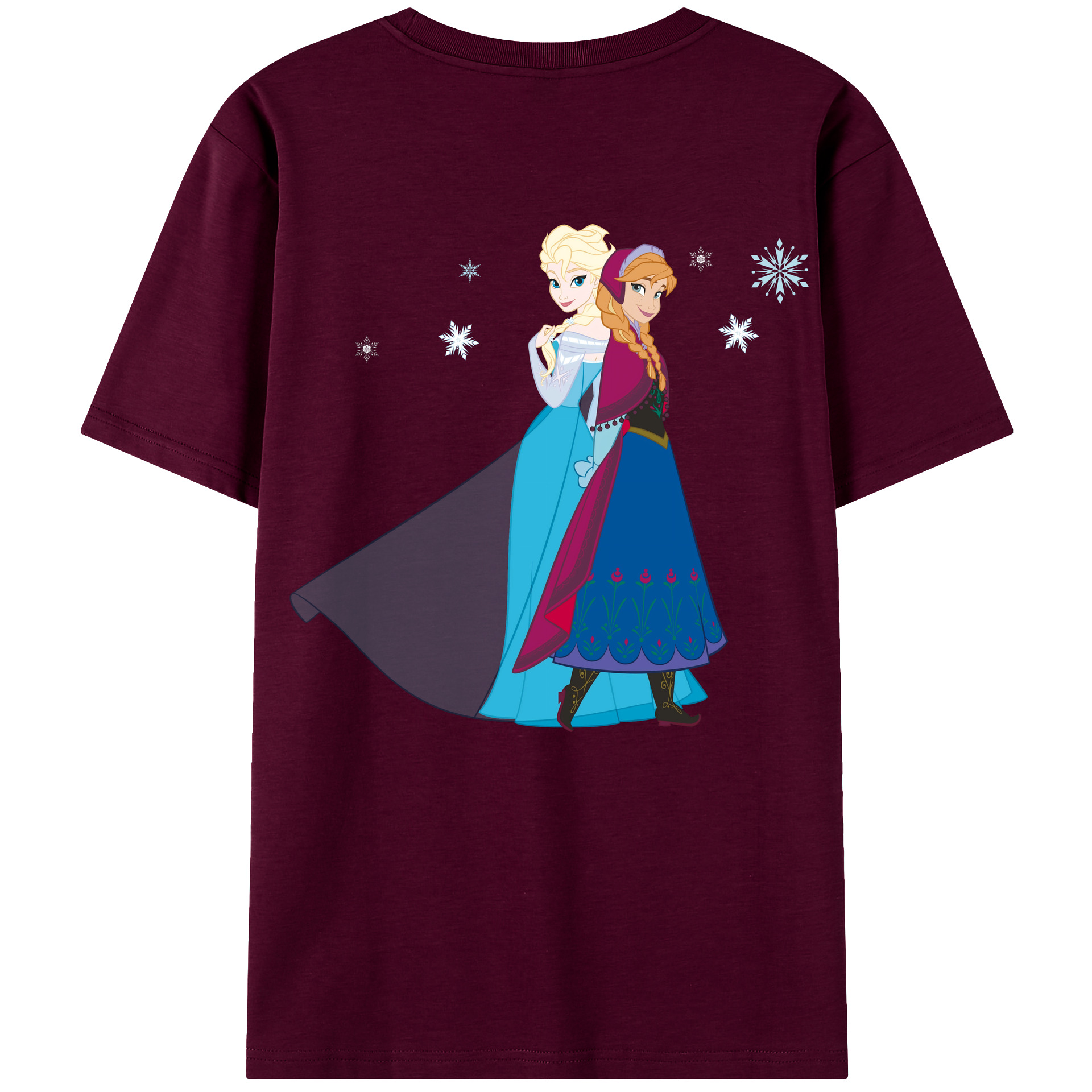 （画像用） アナと雪の女王 アンナ エルサ Frozen Anna Elsa レディース半袖Tシャツ(バックプリント)
